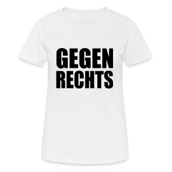 Gegen rechts - Frauen T-Shirt atmungsaktiv - Weiß - Vorne - AI Model Female 172 dark (172cm)