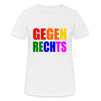Gegen rechts - Frauen T-Shirt atmungsaktiv - Weiß - Vorne - AI Model Female 172 dark (172cm)