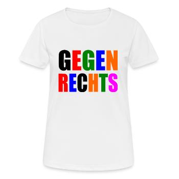 Gegen rechts - Frauen T-Shirt atmungsaktiv - Weiß - Vorne - AI Model Female 172 dark (172cm)