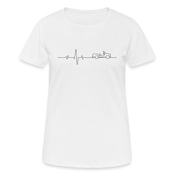  Kübel Cabrio Herzschlag Pulsschlag P 601 - Frauen T-Shirt atmungsaktiv - Weiß - Vorne - AI Model Female 172 dark (172cm)