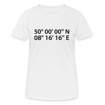 Coordonnées de Mayence - T-shirt respirant Femme - blanc - Devant - AI Model Female 172 dark (172cm)