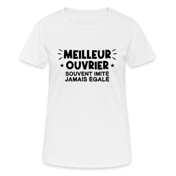 Ouvrier | Je suis le meilleur Ouvrier !! - T-shirt respirant Femme - blanc - Devant - AI Model Female 172 dark (172cm)