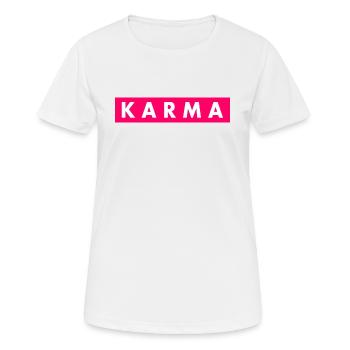 Karma - Frauen T-Shirt atmungsaktiv - Weiß - Vorne - AI Model Female 172 dark (172cm)