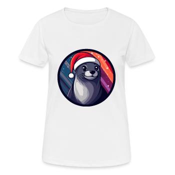 Robbe Tier Weihnachten Tier - Frauen T-Shirt atmungsaktiv - Weiß - Vorne - AI Model Female 172 dark (172cm)