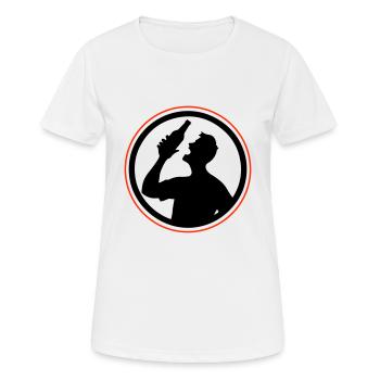 Flasche Bier Trinken Party - Frauen T-Shirt atmungsaktiv - Weiß - Vorne - AI Model Female 172 dark (172cm)