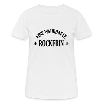 Rock Rocker Rockerin Rockmusiker Rock ’n’ Roll - Frauen T-Shirt atmungsaktiv - Weiß - Vorne - AI Model Female 172 dark (172cm)