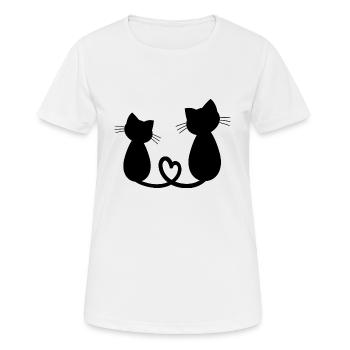 katzen liebe - Frauen T-Shirt atmungsaktiv - Weiß - Vorne - AI Model Female 172 dark (172cm)