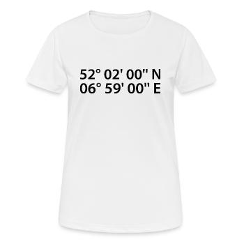 Coordonnées de Leverkusen - T-shirt respirant Femme - blanc - Devant - AI Model Female 172 dark (172cm)