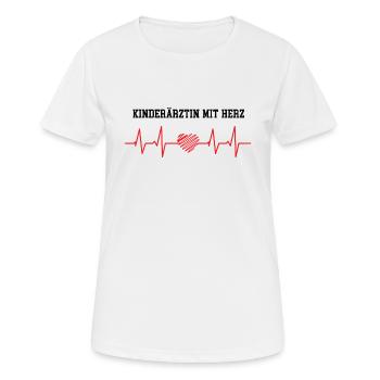 Kinderärztin mit Herz Kinder Ärztin Pädiaterin - Frauen T-Shirt atmungsaktiv - Weiß - Vorne - AI Model Female 172 dark (172cm)