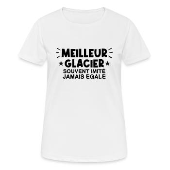 Glacier | Meilleur Glacier du monde - T-shirt respirant Femme - blanc - Devant - AI Model Female 172 dark (172cm)