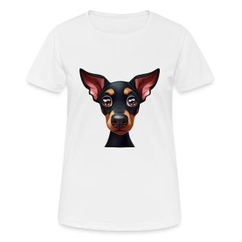 Charmant portrait de doberman - T-shirt respirant Femme - blanc - Devant - AI Model Female 172 dark (172cm)
