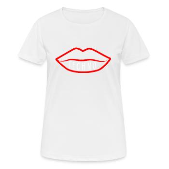 Lèvre de musique techno - T-shirt respirant Femme - blanc - Devant - AI Model Female 172 dark (172cm)