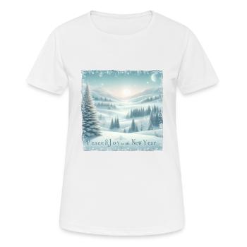 Neujahr - Frieden und Genuss im Winterland - Frauen T-Shirt atmungsaktiv - Weiß - Vorne - AI Model Female 172 dark (172cm)