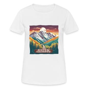 Aspen Colorado Sports d’hiver Station de ski Ski - T-shirt respirant Femme - blanc - Devant - AI Model Female 172 dark (172cm)
