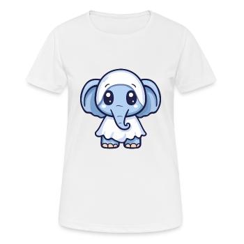 Mammut Halloween Lustig Geist - Frauen T-Shirt atmungsaktiv - Weiß - Vorne - AI Model Female 172 dark (172cm)