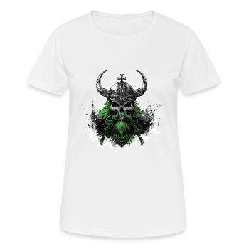 Viking Odin Skull - Women's Breathable T-Shirt - white - Front - AI Model Female 172 dark (172cm)