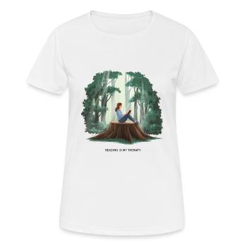 La lecture est ma thérapie – Livres et relaxation - T-shirt respirant Femme - blanc - Devant - AI Model Female 172 dark (172cm)