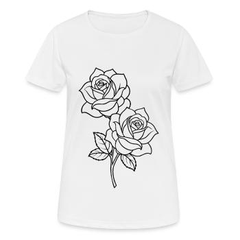 Rosen - Blumen - Blüten - Spruch - Frauen T-Shirt atmungsaktiv - Weiß - Vorne - AI Model Female 172 dark (172cm)