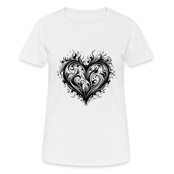 Herz Tribal - Frauen T-Shirt atmungsaktiv - Weiß - Vorne - AI Model Female 172 dark (172cm)