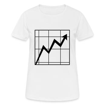 Graphique du cours de l'action Cours de l'action - T-shirt respirant Femme - blanc - Devant - AI Model Female 172 dark (172cm)