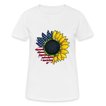 Amerikanische Sonnenblume - Frauen T-Shirt atmungsaktiv - Weiß - Vorne - AI Model Female 172 dark (172cm)
