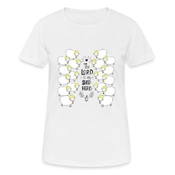 Der Herr ist mein Hirte christlich religiös - Frauen T-Shirt atmungsaktiv - Weiß - Vorne - AI Model Female 172 dark (172cm)