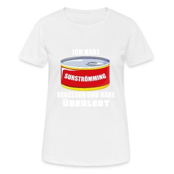 I Survived The Surströmming Challenge Gammelfisch - Frauen T-Shirt atmungsaktiv - Weiß - Vorne - AI Model Female 172 dark (172cm)