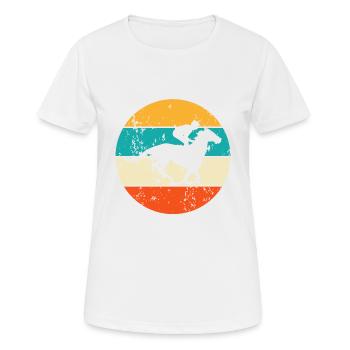 Pferderennen Pferderennsport Rennpferd Rennbahn - Frauen T-Shirt atmungsaktiv - Weiß - Vorne - AI Model Female 172 dark (172cm)