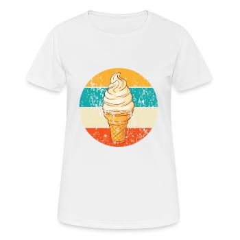 Vintage Retro Eistüte Softeis - Frauen T-Shirt atmungsaktiv - Weiß - Vorne - AI Model Female 172 dark (172cm)
