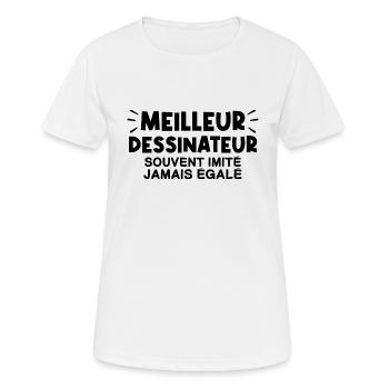 Peinture Peintre Dessin Dessinateur Dessiner Art - T-shirt respirant Femme - blanc - Devant - AI Model Female 172 dark (172cm)