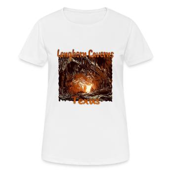 USA Urlaub in Texas: Longhorn-Höhlen - Frauen T-Shirt atmungsaktiv - Weiß - Vorne - AI Model Female 172 dark (172cm)