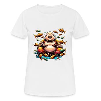 Le bouddhisme et le monde sous-marin – pacifiques - T-shirt respirant Femme - blanc - Devant - AI Model Female 172 dark (172cm)