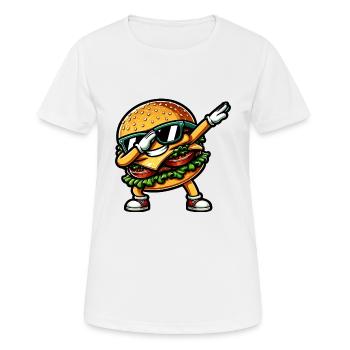 Hamburger & Cheeseburger Dabbing - T-shirt respirant Femme - blanc - Devant - AI Model Female 172 dark (172cm)