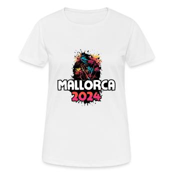 Mallorca 2024 Urlaub Reise Bunt - Frauen T-Shirt atmungsaktiv - Weiß - Vorne - AI Model Female 172 dark (172cm)