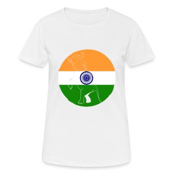 Indien Inder Hindu Stolz Flagge Land I Geschenk - Frauen T-Shirt atmungsaktiv - Weiß - Vorne - AI Model Female 172 dark (172cm)
