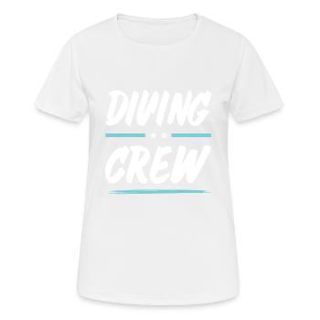 Diving Crew - Frauen T-Shirt atmungsaktiv - Weiß - Vorne - AI Model Female 172 dark (172cm)