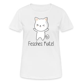 Fesches Katzerl Geschenk - Frauen T-Shirt atmungsaktiv - Weiß - Vorne - AI Model Female 172 dark (172cm)