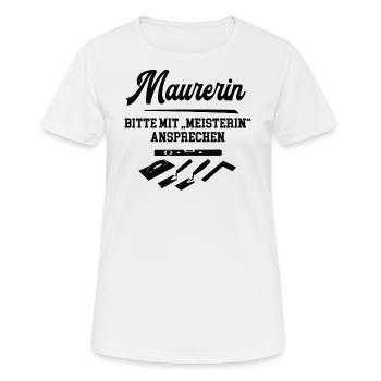 Maurerin Meisterin Maurermeisterin Betonbauerin - Frauen T-Shirt atmungsaktiv - Weiß - Vorne - AI Model Female 172 dark (172cm)