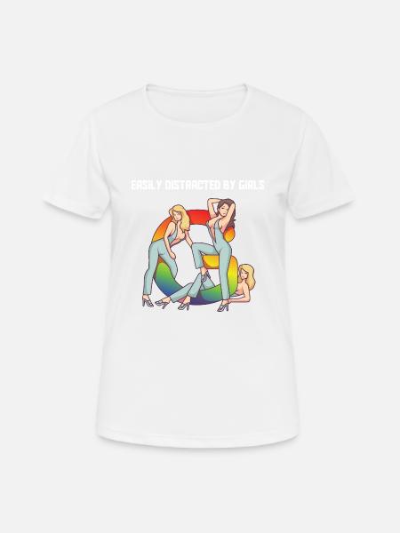 Lesben Motiv mit Spruch lesbisch CSD Regenbogen - Frauen T-Shirt atmungsaktiv - Weiß