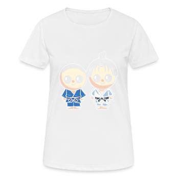 Judopaar Sportler Gift - Frauen T-Shirt atmungsaktiv - Weiß - Vorne - AI Model Female 172 dark (172cm)