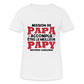 Nouveau challenge être meilleur papy, Futur papy - T-shirt respirant Femme - blanc - Devant - AI Model Female 172 dark (172cm)