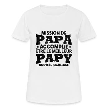 Nouveau challenge être meilleur papy, Futur papy - T-shirt respirant Femme - blanc - Devant - AI Model Female 172 dark (172cm)