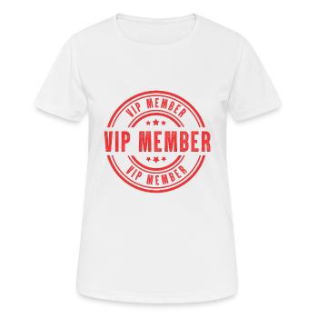 Vip Member - Frauen T-Shirt atmungsaktiv - Weiß - Vorne - AI Model Female 172 dark (172cm)