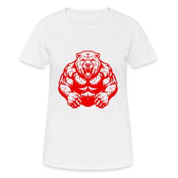 Entraînement musculaire du grizzli - T-shirt respirant Femme - blanc - Devant - AI Model Female 172 dark (172cm)