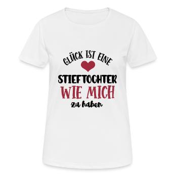 Stieftochter Danke Dankeschön Geburtstag Stiefkind - Frauen T-Shirt atmungsaktiv - Weiß - Vorne - AI Model Female 172 dark (172cm)