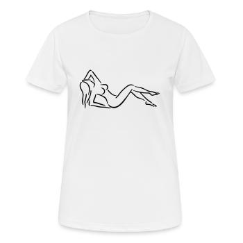 Frau - Frauen T-Shirt atmungsaktiv - Weiß - Vorne - AI Model Female 172 dark (172cm)