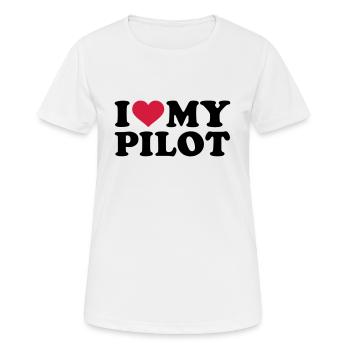 Pilot - Frauen T-Shirt atmungsaktiv - Weiß - Vorne - AI Model Female 172 dark (172cm)