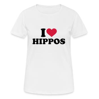 Nilpferd - Frauen T-Shirt atmungsaktiv - Weiß - Vorne - AI Model Female 172 dark (172cm)