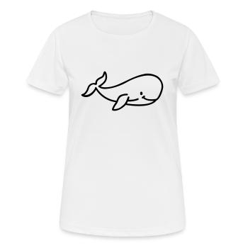 Wal - Frauen T-Shirt atmungsaktiv - Weiß - Vorne - AI Model Female 172 dark (172cm)