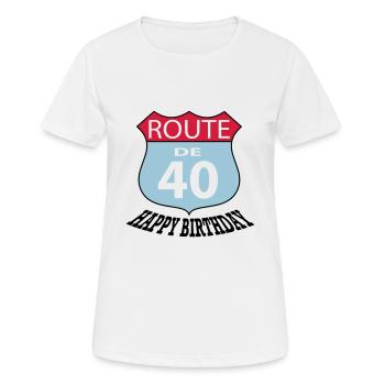 Birthday Birthday Route 40 - Women's Breathable T-Shirt - white - Front - AI Model Female 172 dark (172cm)